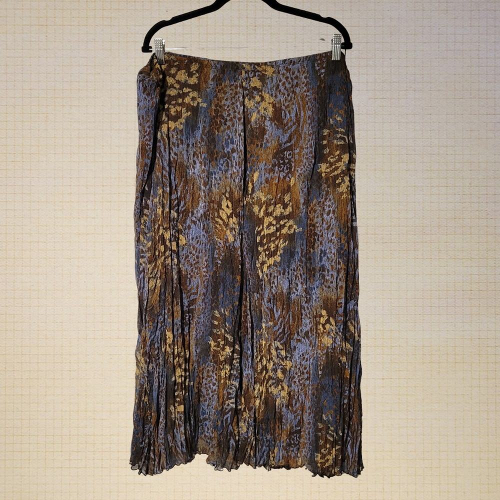Y2K Plus Size Skirt Ruby Rd Animal Print Stretch Waist Lettuce Hem 22W